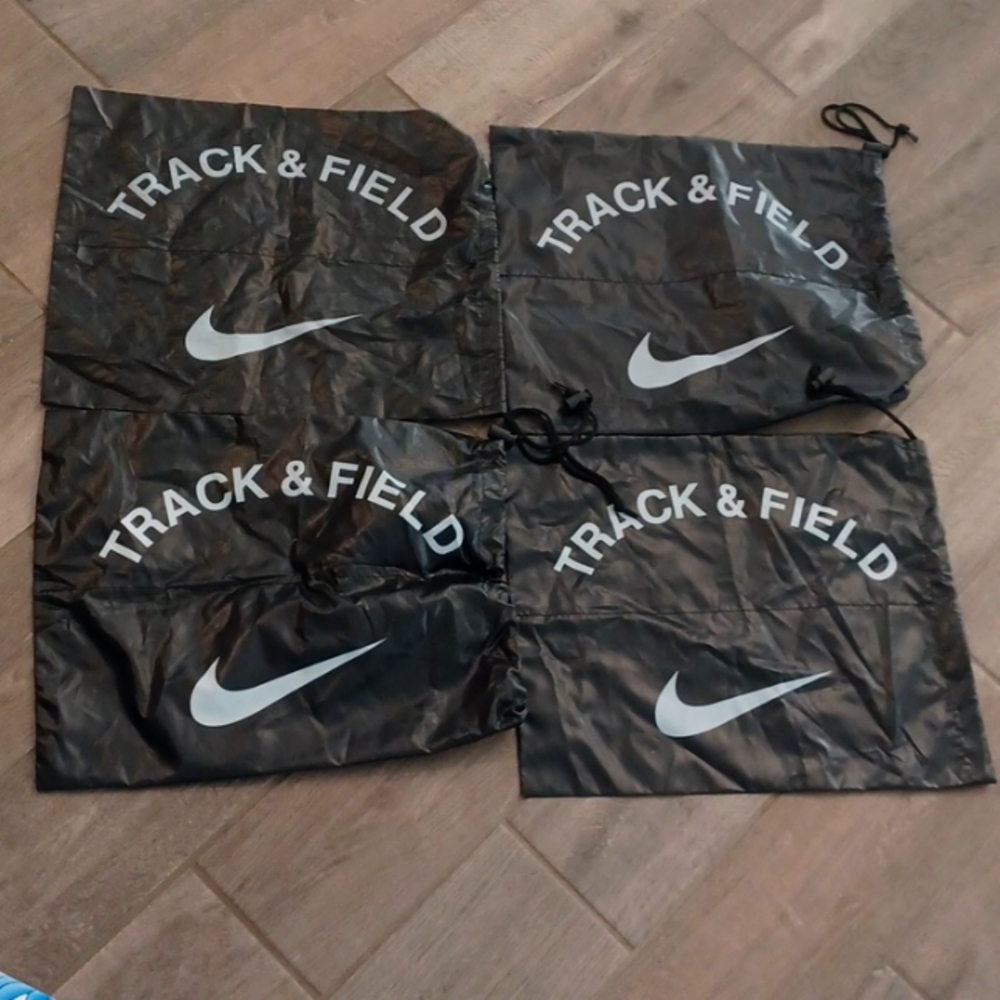 BUNDLE OF 4 NIKE TRACK & FIELD/FOOTBALL SHOE BAGS Black Colored